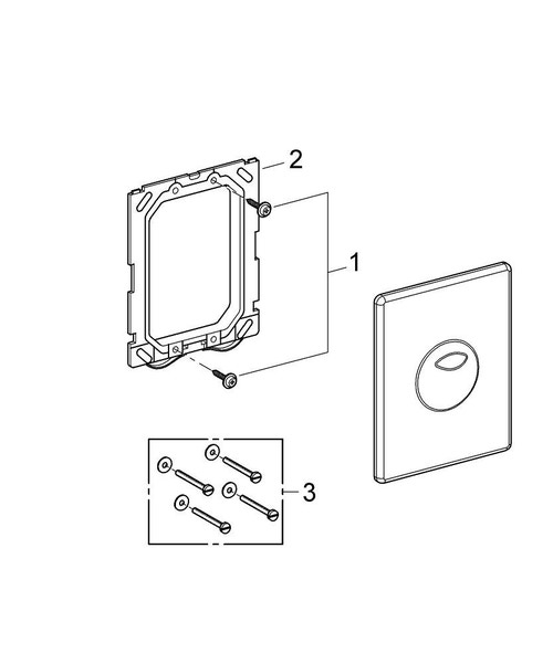 Immagine di Grohe SKATE piastra di azionamento Wc, finitura cromo satinato 38862P00