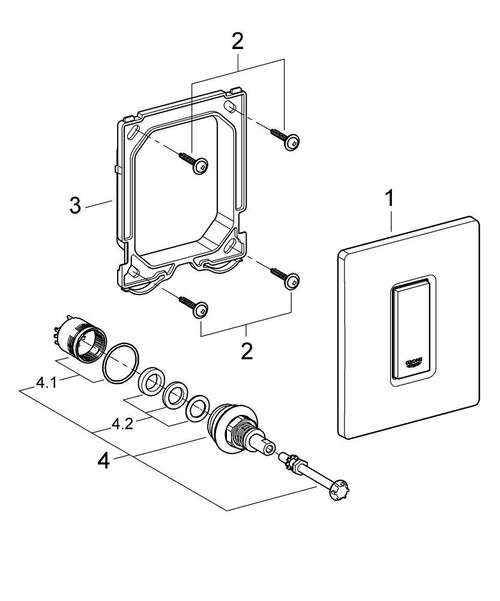 Immagine di Grohe SKATE COSMOPOLITAN piastra di azionamento Wc, finitura cromo satinato 38784P00