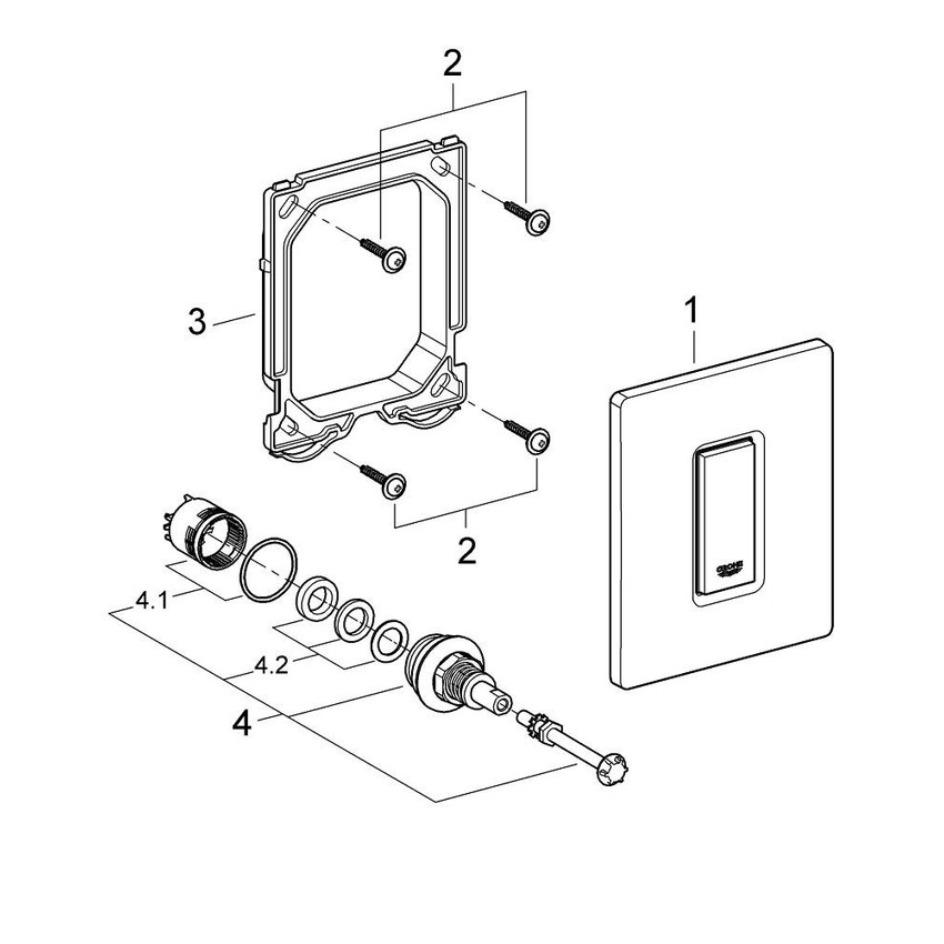 Immagine di Grohe Skate Cosmopolitan Piastra di azionamento Wc Cromo spazzolato 38784P00