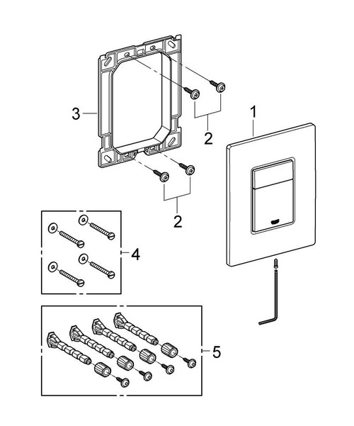 Immagine di Grohe SKATE COSMOPOLITAN piastra di azionamento Wc, finitura cromo 38821000
