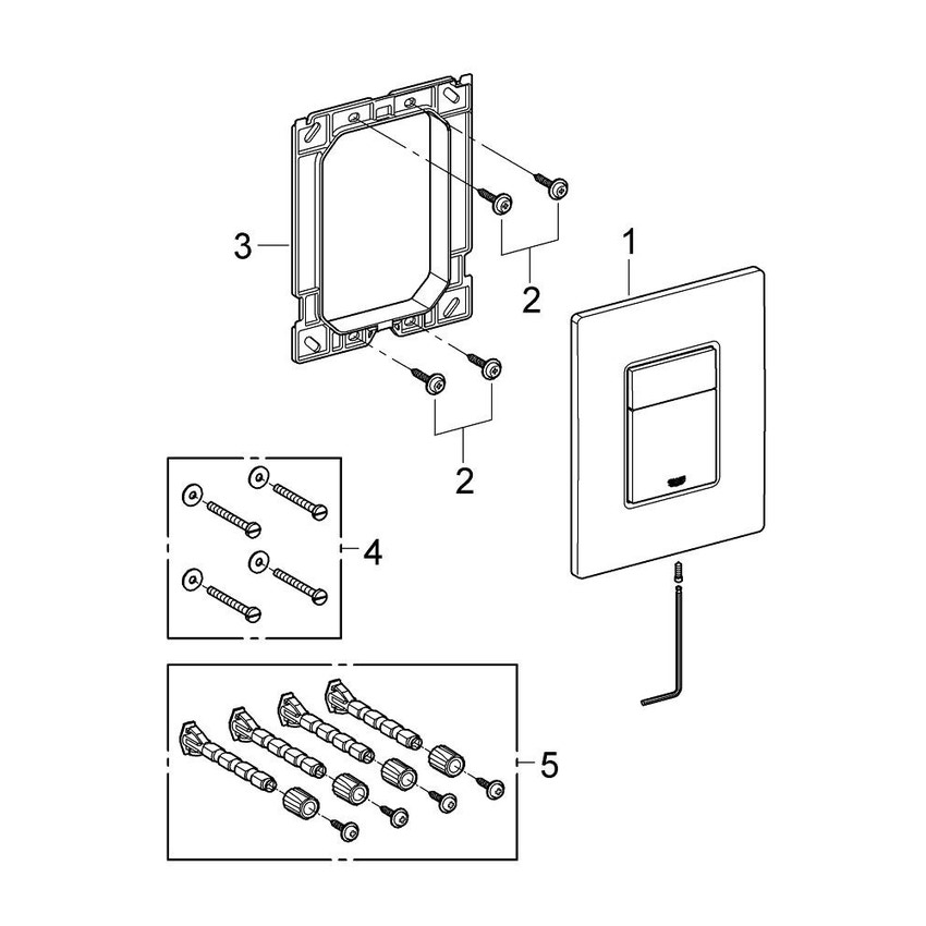 Immagine di Grohe SKATE COSMOPOLITAN piastra di azionamento Wc, finitura cromo 38821000