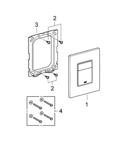 Immagine di Grohe SKATE COSMOPOLITAN piastra di azionamento Wc, finitura cromo satinato 38732P00