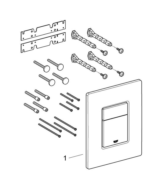 Immagine di Grohe SKATE COSMOPOLITAN piastra di azionamento Wc, colore bianco finitura lucido 38845LS0