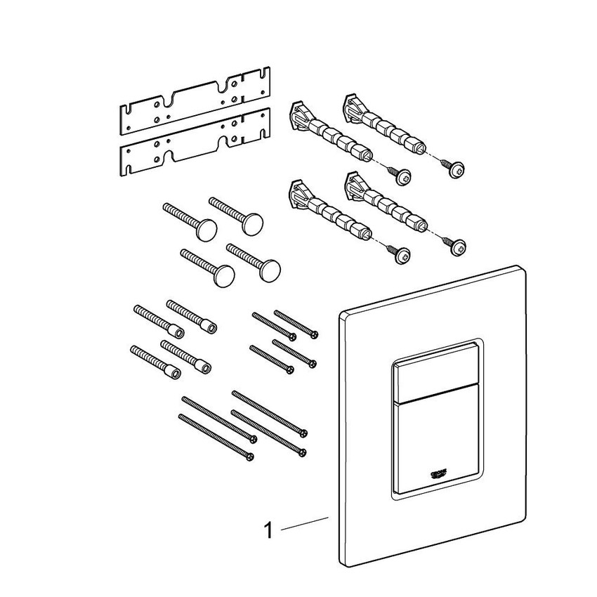 Immagine di Grohe SKATE COSMOPOLITAN piastra di azionamento Wc, colore nero finitura opaco 38845KS0