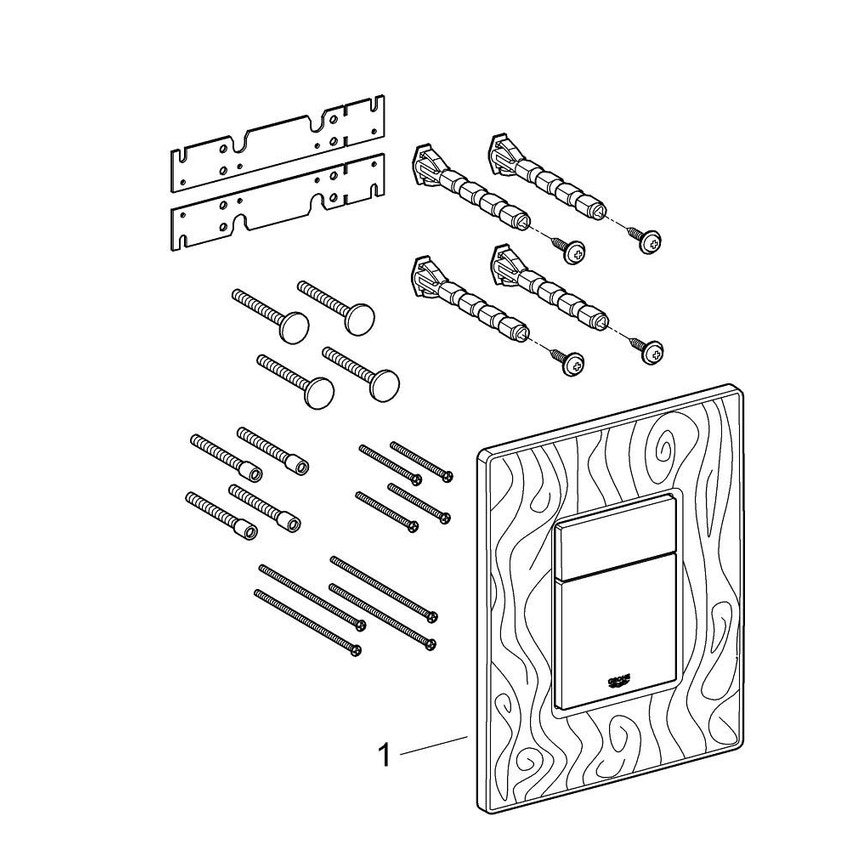 Immagine di Grohe Skate Cosmopolitan Piastra Di Azionamento Wc Macassar 38849HR0