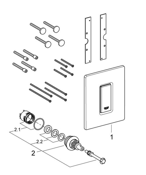 Immagine di Grohe Skate Cosmopolitan Piastra di azionamento Wc Bianco ghiaccio 38846MF0
