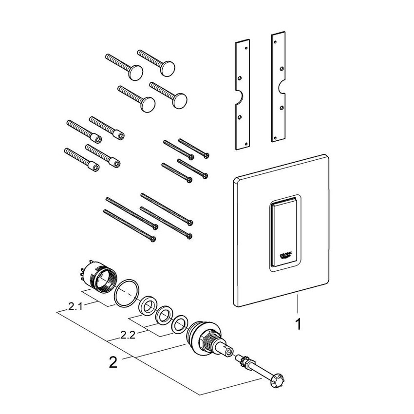 Immagine di Grohe Skate Cosmopolitan Piastra di azionamento Wc Bianco ghiaccio 38846MF0