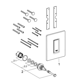 Grohe Skate Cosmopolitan Placca Per WC A Cromo, Mod. 132-H38732-000, Multicolore - 2