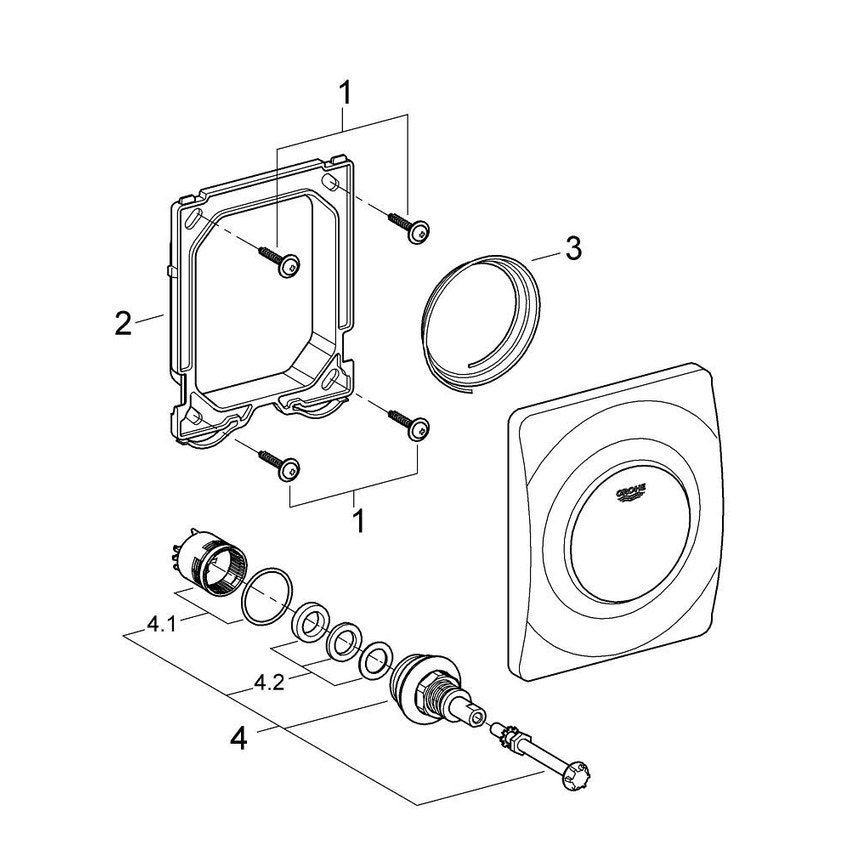 Immagine di Grohe SURF piastra di azionamento wc, finitura cromo 38808000