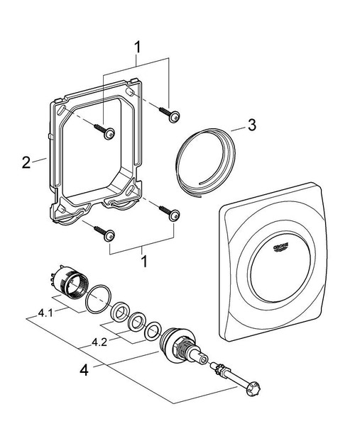 Immagine di Grohe SURF piastra di azionamento wc, colore bianco finitura lucido 38808SH0