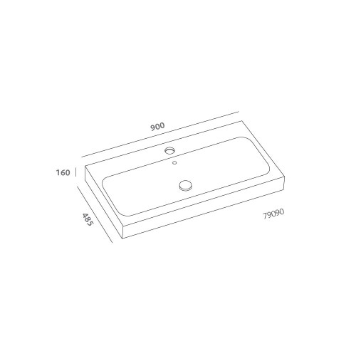 Immagine di Pozzi Ginori Metrica lavabo 90, bianco 79090000