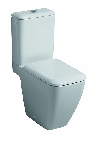 Immagine di Pozzi Ginori Metrica vaso per cassetta RIMFREE® con scarico multi, a parete o a pavimento, completo di sedile con chiusura ammortizzata, bianco 79338000