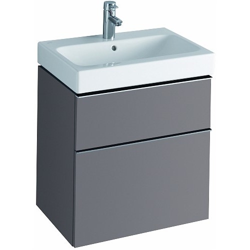 Immagine di Pozzi Ginori Metrica mobile sospeso 60, finitura grigio platino lucido 79777095