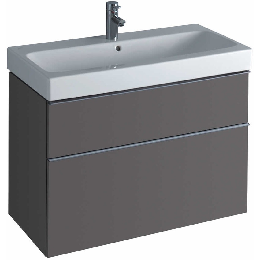 Immagine di Pozzi Ginori Metrica mobile sospeso 90, finitura grigio platino lucido 79779095