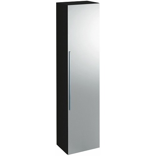 Immagine di Pozzi Ginori Metrica contenitore verticale 150, con anta reversibile a specchio, finitura grigio lava opaco 79803075