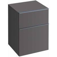Immagine di Pozzi Ginori Metrica contenitore sospeso 45 completo di due cassetti, finitura grigio platino lucido 79801095