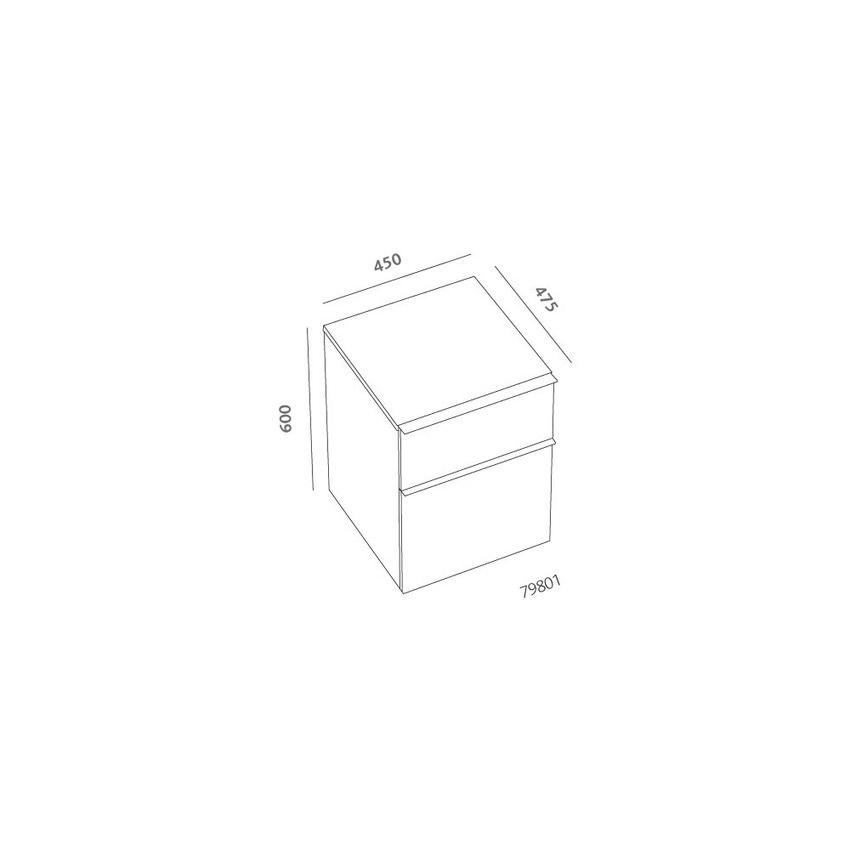 Immagine di Pozzi Ginori Metrica contenitore sospeso 45 completo di due cassetti, finitura rovere naturale 79801071