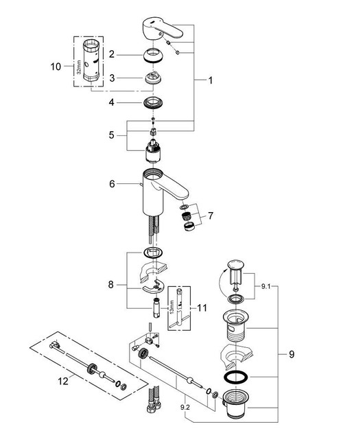 Immagine di Grohe Eurostyle Cosmo Miscelatore Monocomando Lavabo 33552002