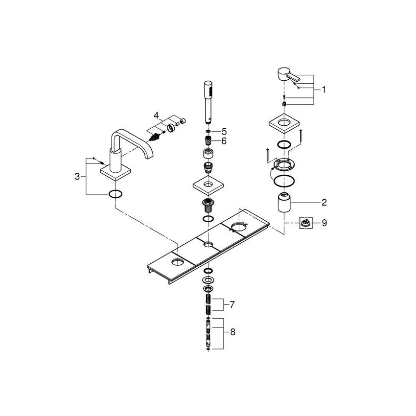 Immagine di Grohe Allure  Miscelatore monocomando bordo vasca a 3 fori finitura cromo 19316000