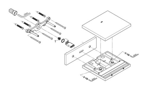 Immagine di Grohe Allure Bocca vasca Soffione doccia a cascata finitura cromo 13317000