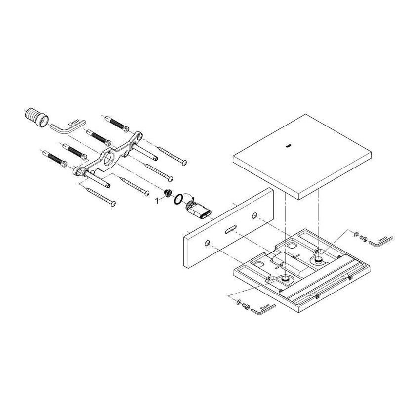 Immagine di Grohe Allure Bocca vasca Soffione doccia a cascata finitura cromo 13317000