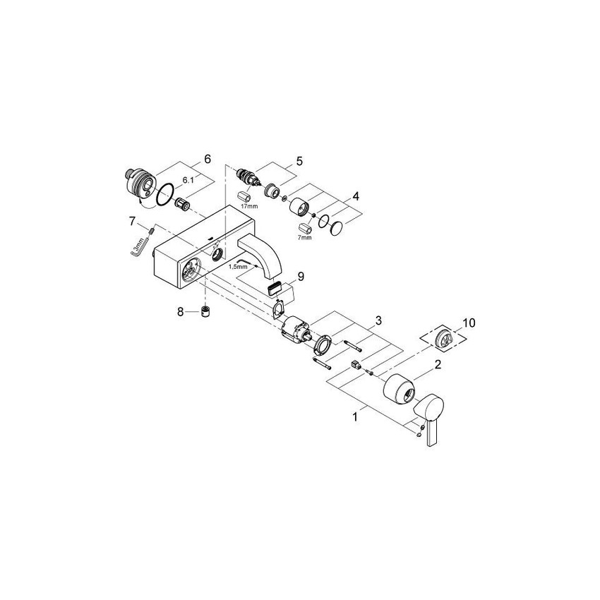 Immagine di Grohe Allure Miscelatore Monocomando Vasca Doccia Senza Dotazione Doccia finitura cromo 32826000