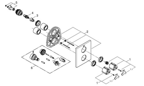 Immagine di Grohe Allure Miscelatore Termostatico ad Incasso per Doccia Parte Esterna finitura cromo 19380000