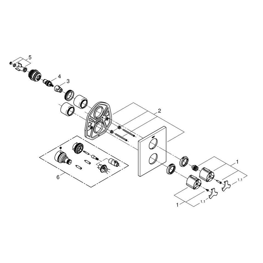 Immagine di Grohe Allure Miscelatore Termostatico ad Incasso per Doccia Parte Esterna finitura cromo 19380000