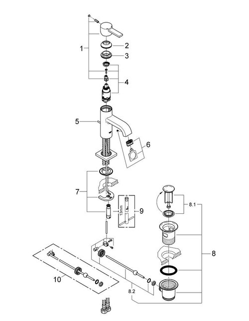 Immagine di Grohe Allure Miscelatore Monocomando Lavabo finitura cromo 32757000