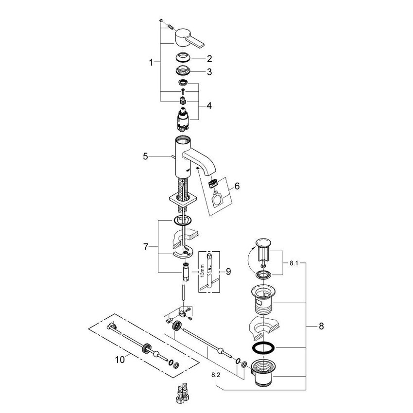 Immagine di Grohe Allure Miscelatore Monocomando Lavabo finitura cromo 32757000