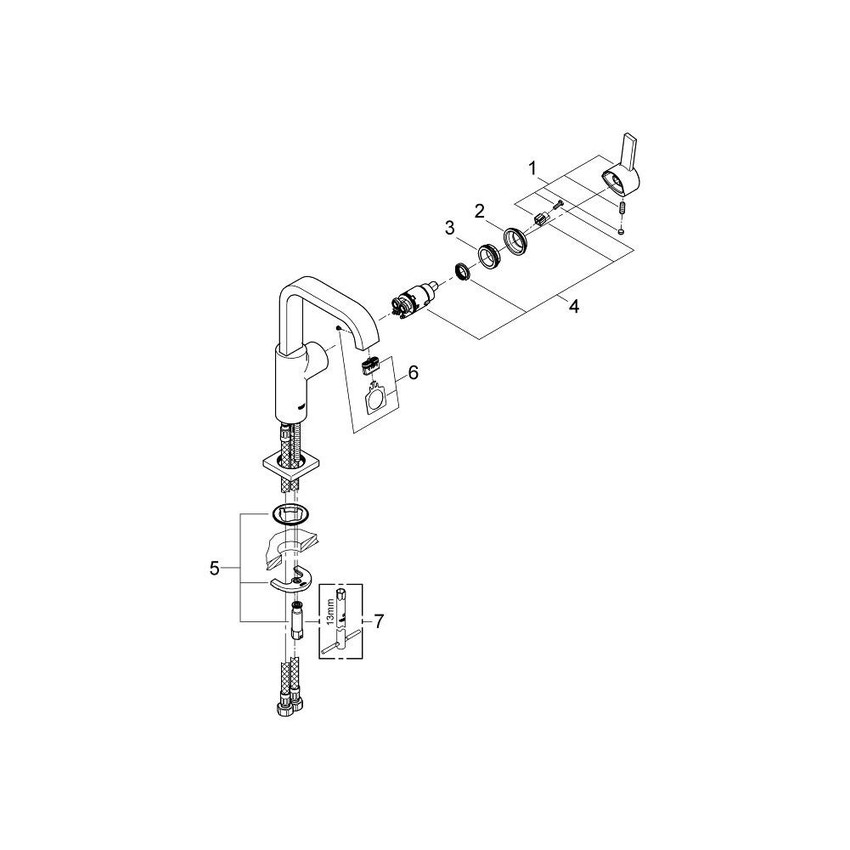 Immagine di Grohe Allure Miscelatore Monocomando Lavabo - Bocca alta finitura cromo 23076000