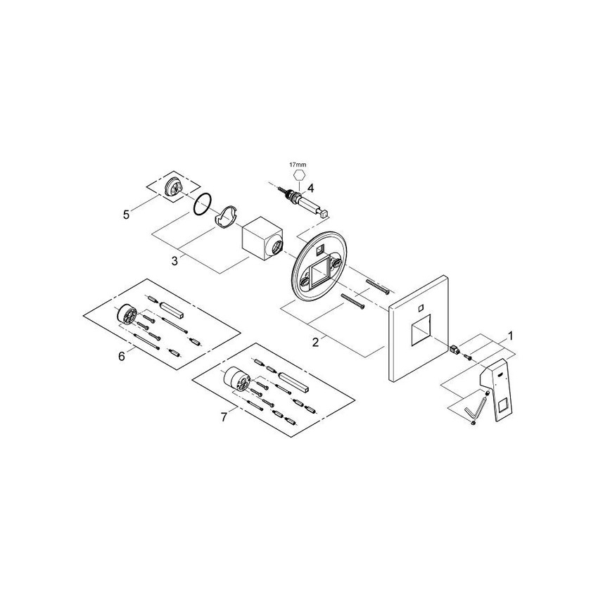 Grohe 19896000 Eurocube Miscelatore Monocomando ad Incasso per Vasca ...