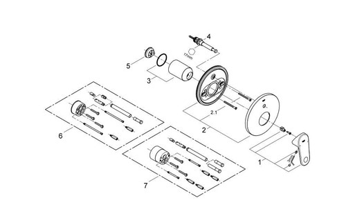 Immagine di Grohe Europlus Miscelatore Monocomando ad Incasso per Vasca-Doccia - Parte Esterna finitura cromo 19536002