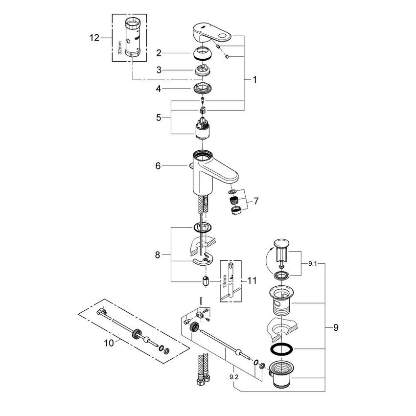 Immagine di Grohe Europlus Miscelatore Monocomando Lavabo finitura cromo 32612002