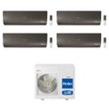 Immagine di Haier FLEXIS PLUS R32 Climatizzatore a parete quadri split inverter Wi-Fi nero | unità esterna 8.5 kW unità interne 7000+7000+9000+12000 BTU 4U85S2SR3FA+AS[20|20|25|35]S2SF1FA-MB3