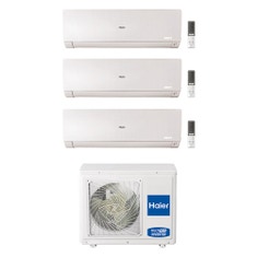 Immagine di Haier FLEXIS PLUS R32 Climatizzatore a parete trial split inverter Wi-Fi bianco | unità esterna 5.5 kW unità interne 9000+9000+12000 BTU 3U55S2SR3FA+AS[25|25|35]S2SF1FA-MW3