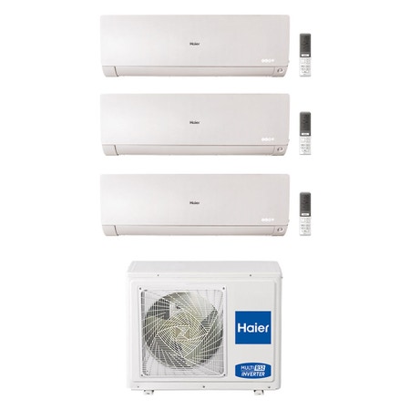 Immagine di Haier FLEXIS PLUS R32 Climatizzatore a parete trial split inverter Wi-Fi bianco | unità esterna 5.5 kW unità interne 7000+7000+7000 BTU 3U55S2SR3FA+AS[20|20|20]S2SF1FA-MW3