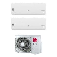 Immagine di LG LIBERO SMART R32 Climatizzatore a parete dual split inverter Wi-Fi bianco | unità esterna 4.7 kW unità interne 12000+12000 BTU MU2R17.UL0+S[35|35]ET.NSJ