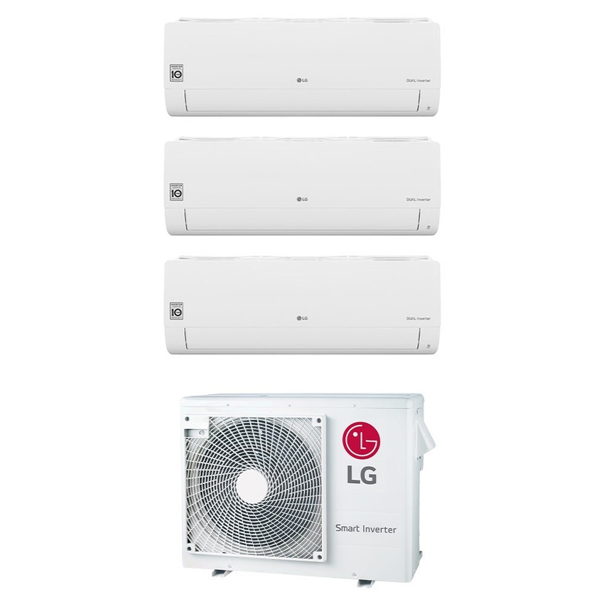 Immagine di LG LIBERO SMART R32 Climatizzatore a parete trial split inverter Wi-Fi bianco | unità esterna 5.3 kW unità interne 9000+9000+9000 BTU MU3R19.U21+S[26|26|26]ET.NSJ