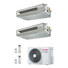 Immagine di Toshiba CANALIZZABILE R32 Climatizzatore canalizzabile dual split inverter | unità esterna 3.3 kW unità interne 7000+7000 BTU RAS-2M10U2AVG-E+RAS-M[20|20]U2DVG-E