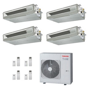 Immagine di Toshiba CANALIZZABILE R32 Climatizzatore canalizzabile quadri split inverter | unità esterna 8 kW unità interne 7000+7000+7000+16000 BTU RAS-4M27U2AVG-E+RAS-M[20|20|20|50]U2DVG-E