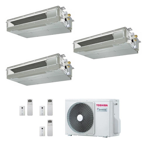 Immagine di Toshiba CANALIZZABILE R32 Climatizzatore canalizzabile trial split inverter | unità esterna 5.2 kW unità interne 7000+7000+16000 BTU RAS-3M18U2AVG-E+RAS-M[20|20|50]U2DVG-E