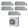 Toshiba HAORI R32 Climatizzatore a parete penta split inverter Wi-Fi light gray | unità esterna 10 kW unità interne 10000+10000+10000+13000+13000 BTU RAS-5M34U2AVG-E+RAS-B[25|25|25|35|35]N4KVRG-E