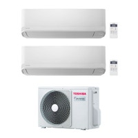 Immagine di Toshiba SEIYA R32 Climatizzatore a parete dual split inverter bianco | unità esterna 3.3 kW unità interne 5000+10000 BTU RAS-2M10U2AVG-E+RAS-B[15|25]J2KVG-E