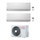 Toshiba SEIYA R32 Climatizzatore a parete dual split inverter bianco | unità esterna 4 kW unità interne 7000+10000 BTU RAS-2M14U2AVG-E+RAS-B[20|25]J2KVG-E