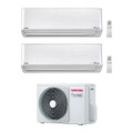 Immagine di Toshiba SUPER DAISEIKAI 9 R32 Climatizzatore a parete dual split inverter bianco | unità esterna 5.2 kW unità interne 10000+16000 BTU RAS-2M18U2AVG-E+RAS-M[25|45]PKVPG-E