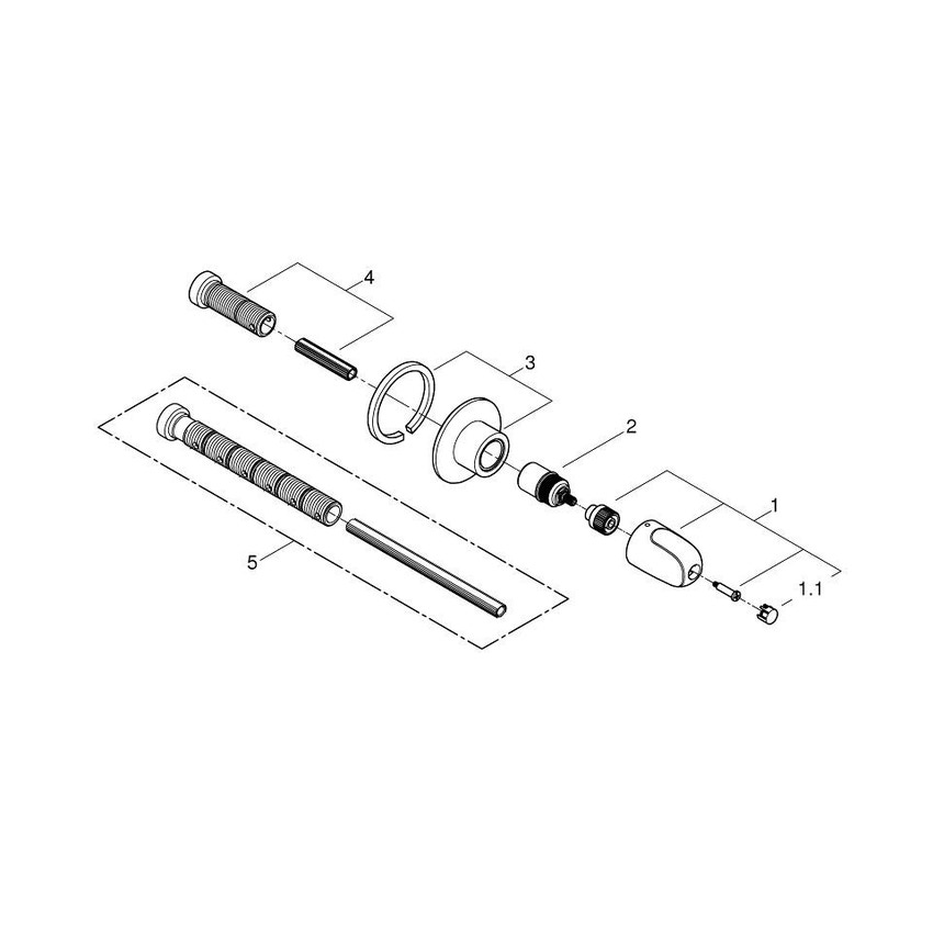 Immagine di Grohe Grohtherm 1000 New Parte esterna per rubinetti da incasso finitura cromo 19981000