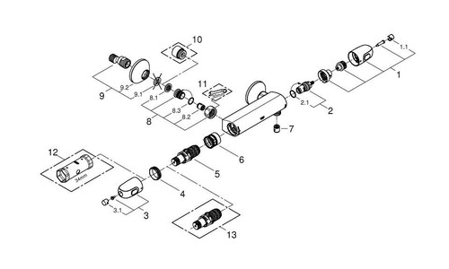 Immagine di Grohe Grohtherm 1000 New Termostatico per doccia finitura cromo 34143003