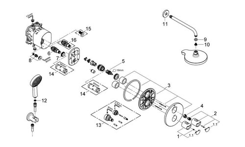 Immagine di Grohe GROHE Grohtherm 2000 New Perfect Shower Set, con rubinetto termostatico finitura cromo 34283001