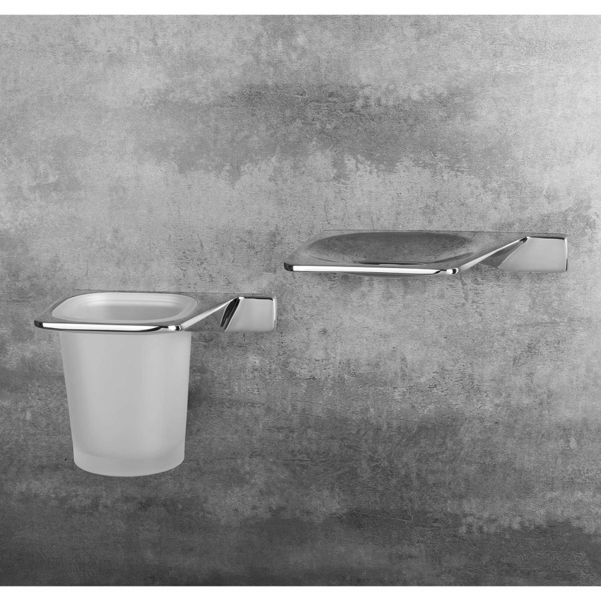 Immagine di Colombo Design ALIZÉ porta bicchiere sinistro, finitura cromo B2502SCR-VAN